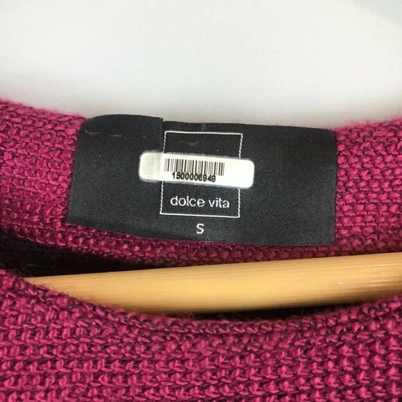 Anthropologie Dolce Vita Burgundy Beaded Gem Drop Peplum Sweater S - Picture 5 of 8